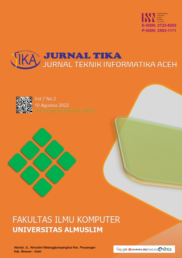 					Lihat Vol 7 No 2 (2022): Jurnal Teknik Informatika Aceh
				